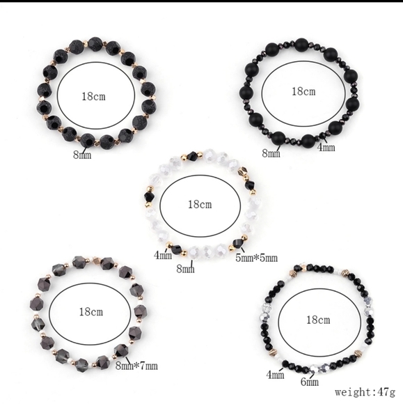 Beautiful Trendy 5Pc/Set Multilayer Natural Stone - Picture 6 of 8